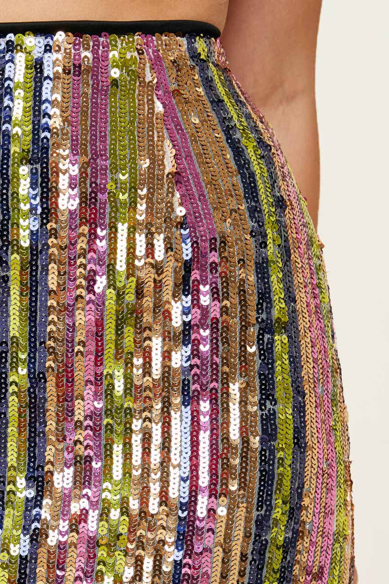 Junior High Waist Sequined Skirt