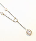 16" Silver Chain & 3 Crystal Necklace