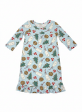 Holiday Night Gown L/S Santa's Cookies