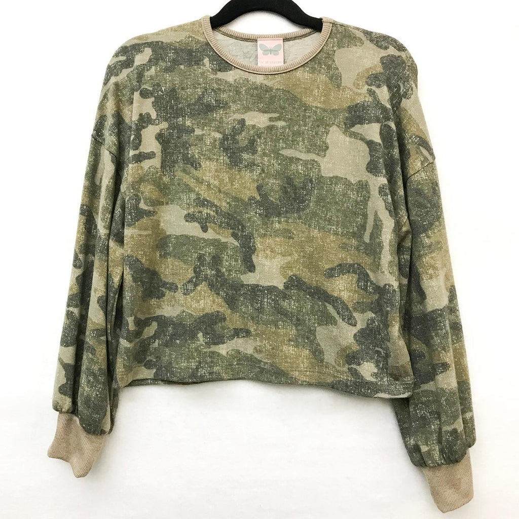 Junior L/S Camo Top