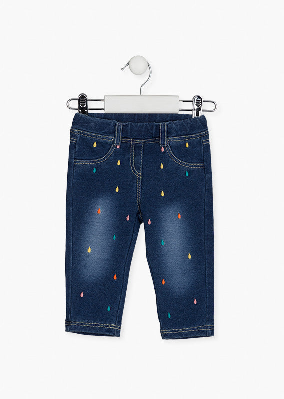 Baby / Toddler Dk Blue Dot Denim Jeans
