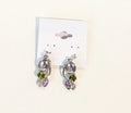 Silver earrings w/colored drop