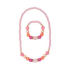 Girl's Pearlescent Necklace & Bracelet Set