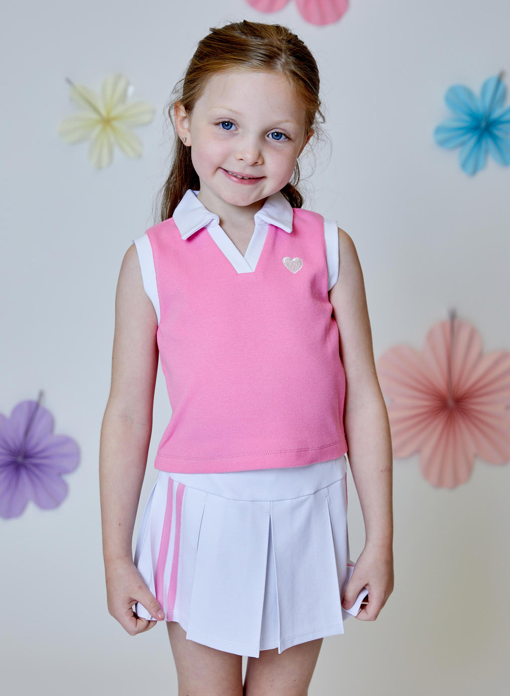 Girl Collared Sleeveless Top