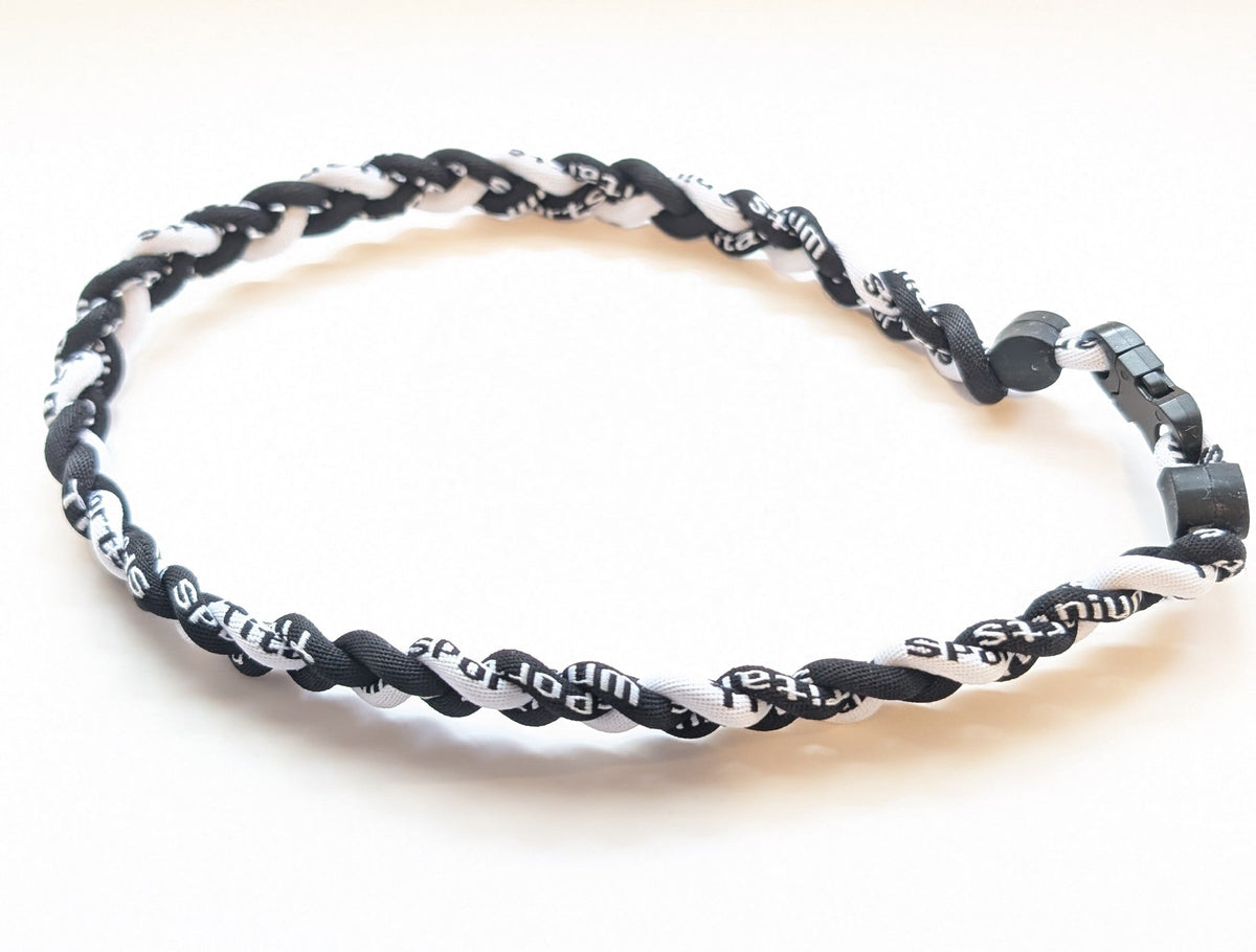 3 Rope Braided Tornado Titanium Sport Baseball 18" Necklace