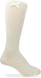 Pointelle Bow Knee Socks