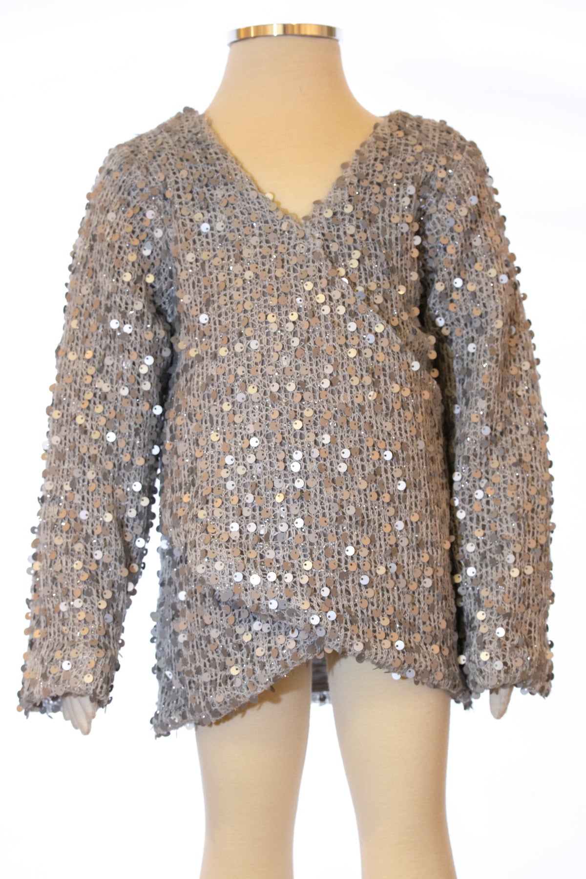 Junior Sequin Cross Front Top
