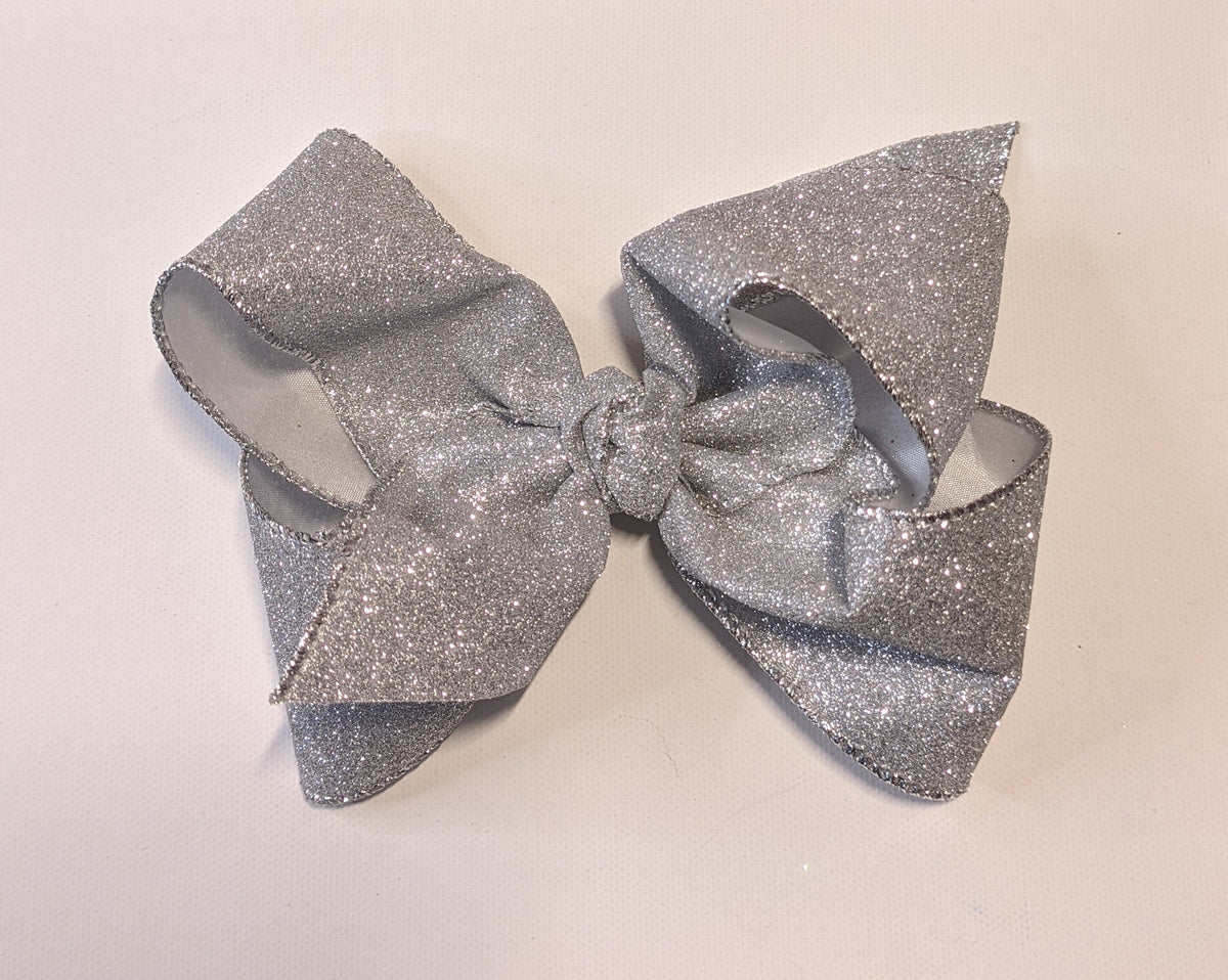 5.5"x2.5" XL Metallic Glitter Bow w/Aligator Clip