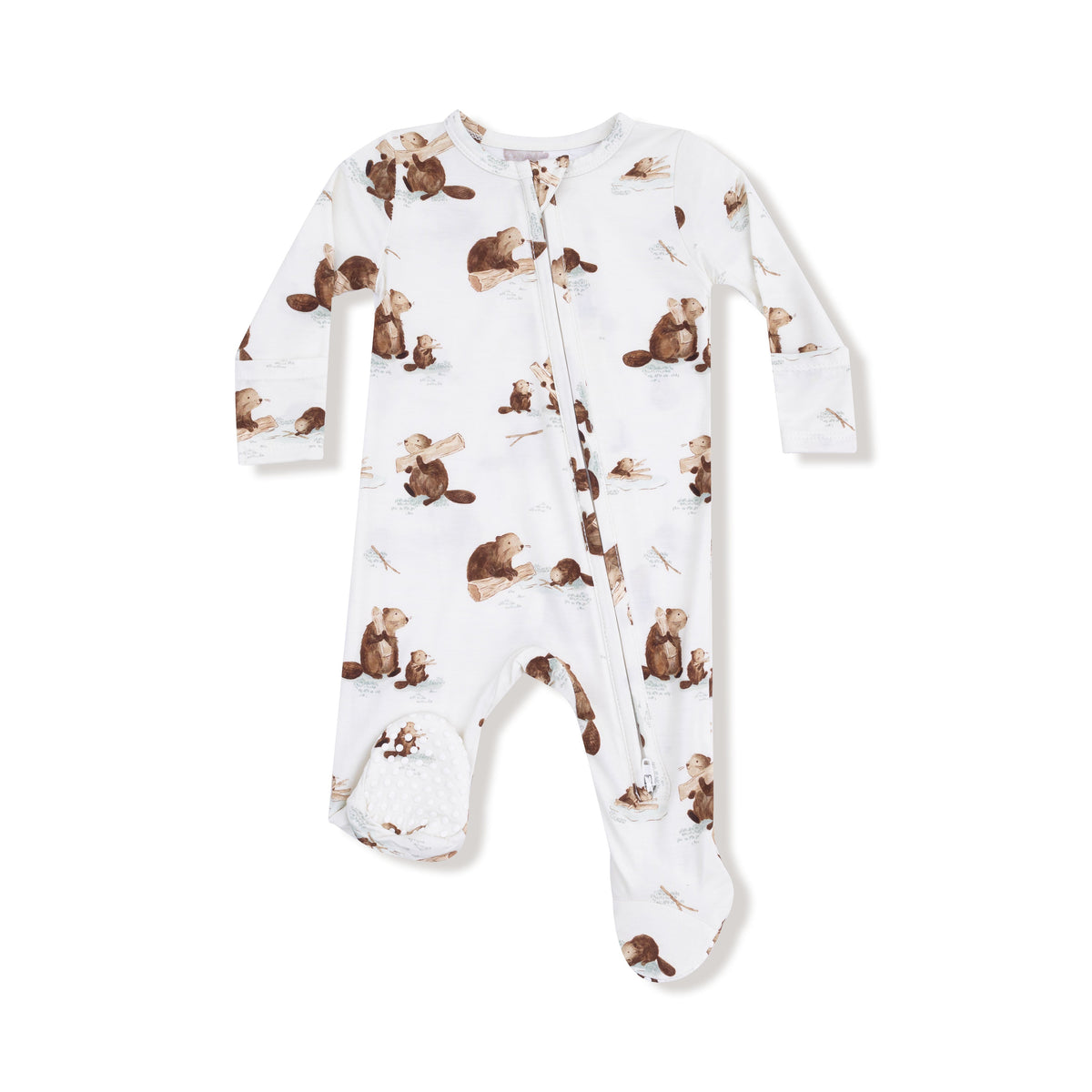 Baby Boy Bamboo 2-Way Zip Footed PJ