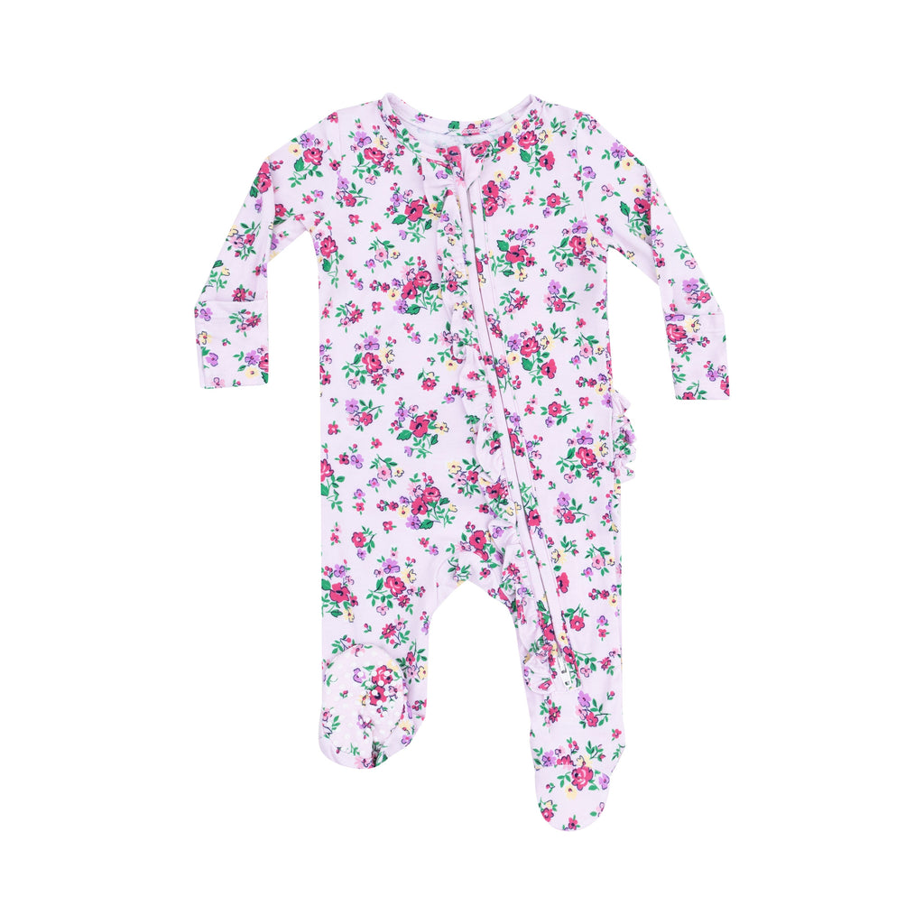 Baby Girl Bamboo 2-Way Zipper Footie PJ