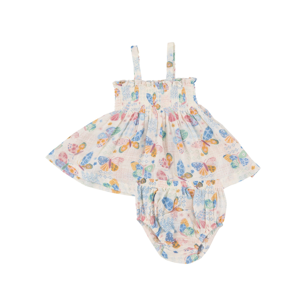 Baby/Toddler Muslin Smocked Top-Bloomer Set