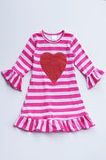 Honeydew Pink Stripe Heart Dress
