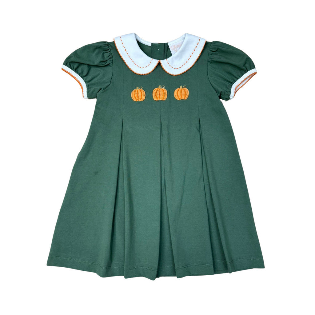 Fall Pumpkin Embroidered Dress