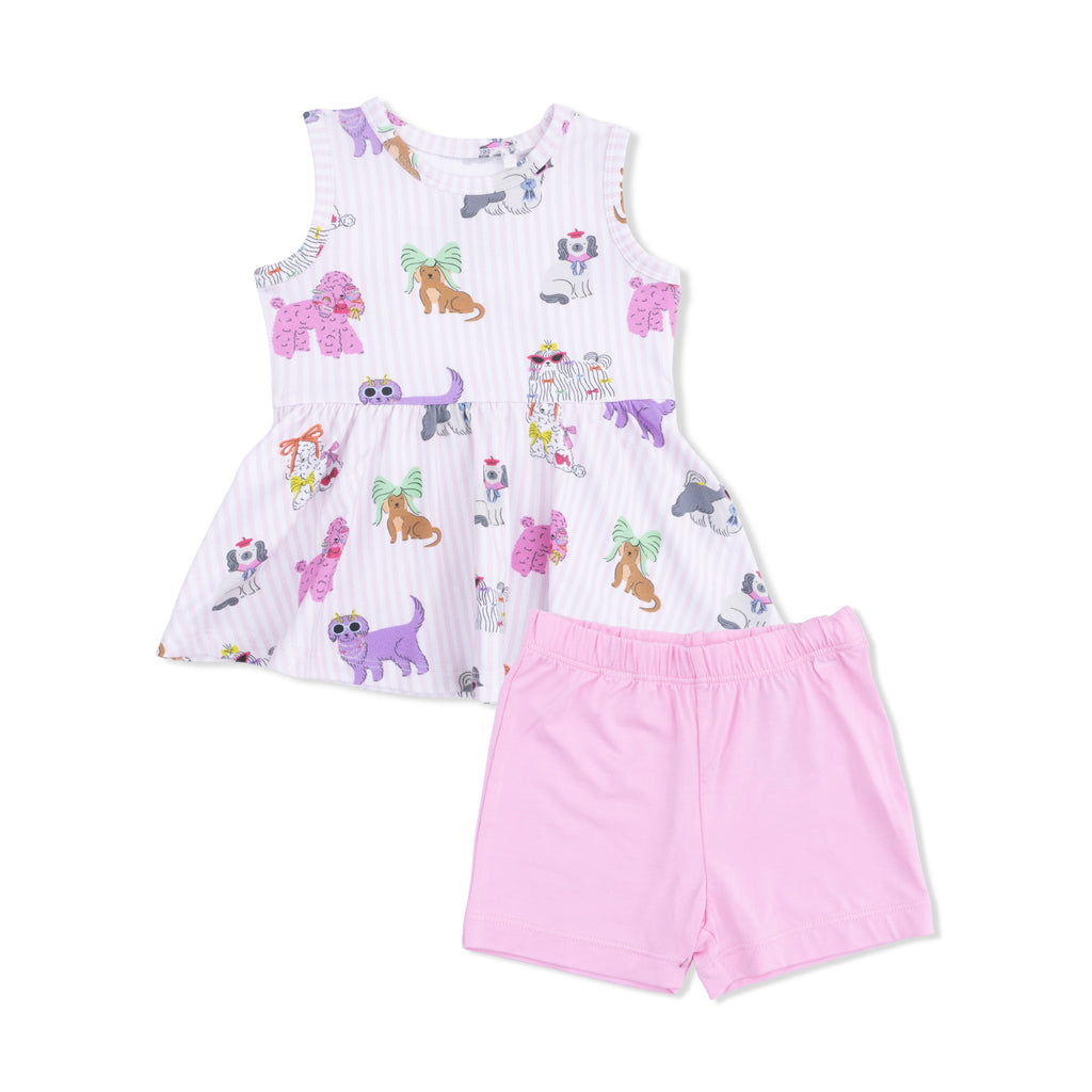 Peplum Tank Top & Bike Short Set