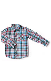 Boy's Button Down Shirt, Greenland Plaid