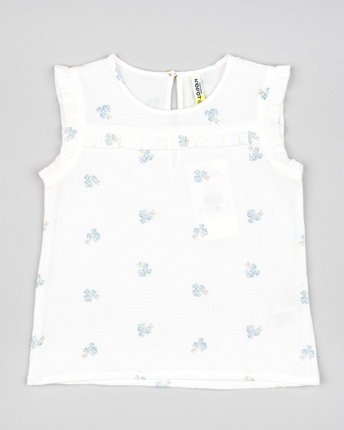 Sleeveless Waffled Top w/Tiny Flowers