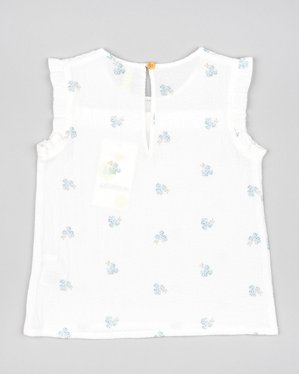 Sleeveless Waffled Top w/Tiny Flowers