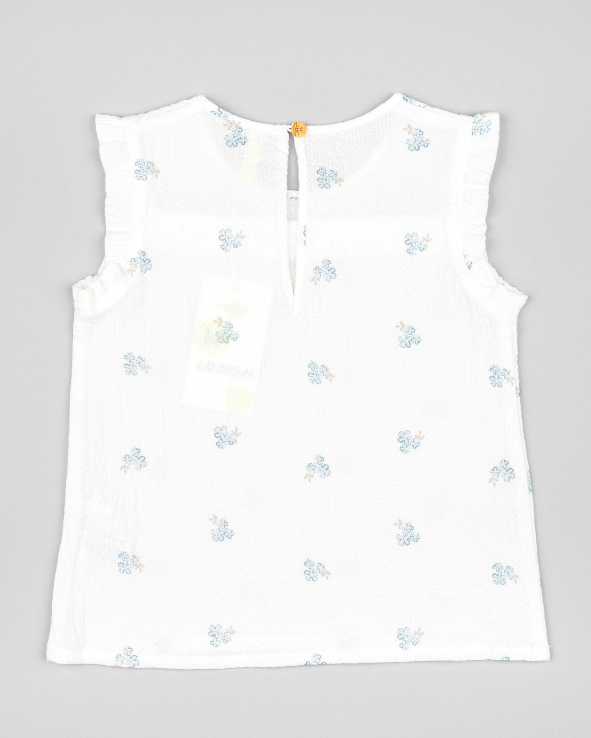 Sleeveless Waffled Top w/Tiny Flowers
