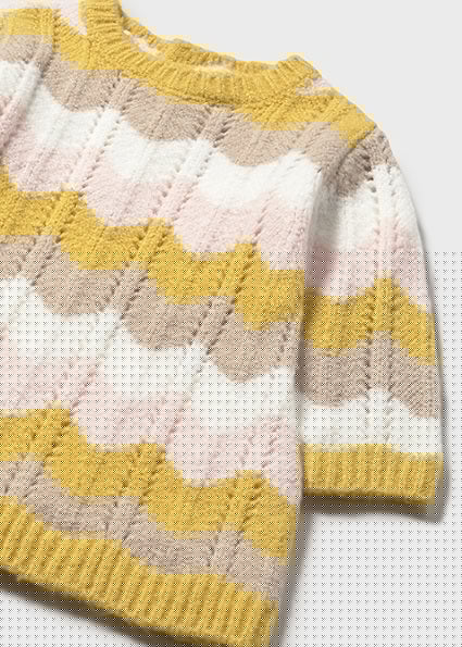Baby Girl Wave Block Knit Dress