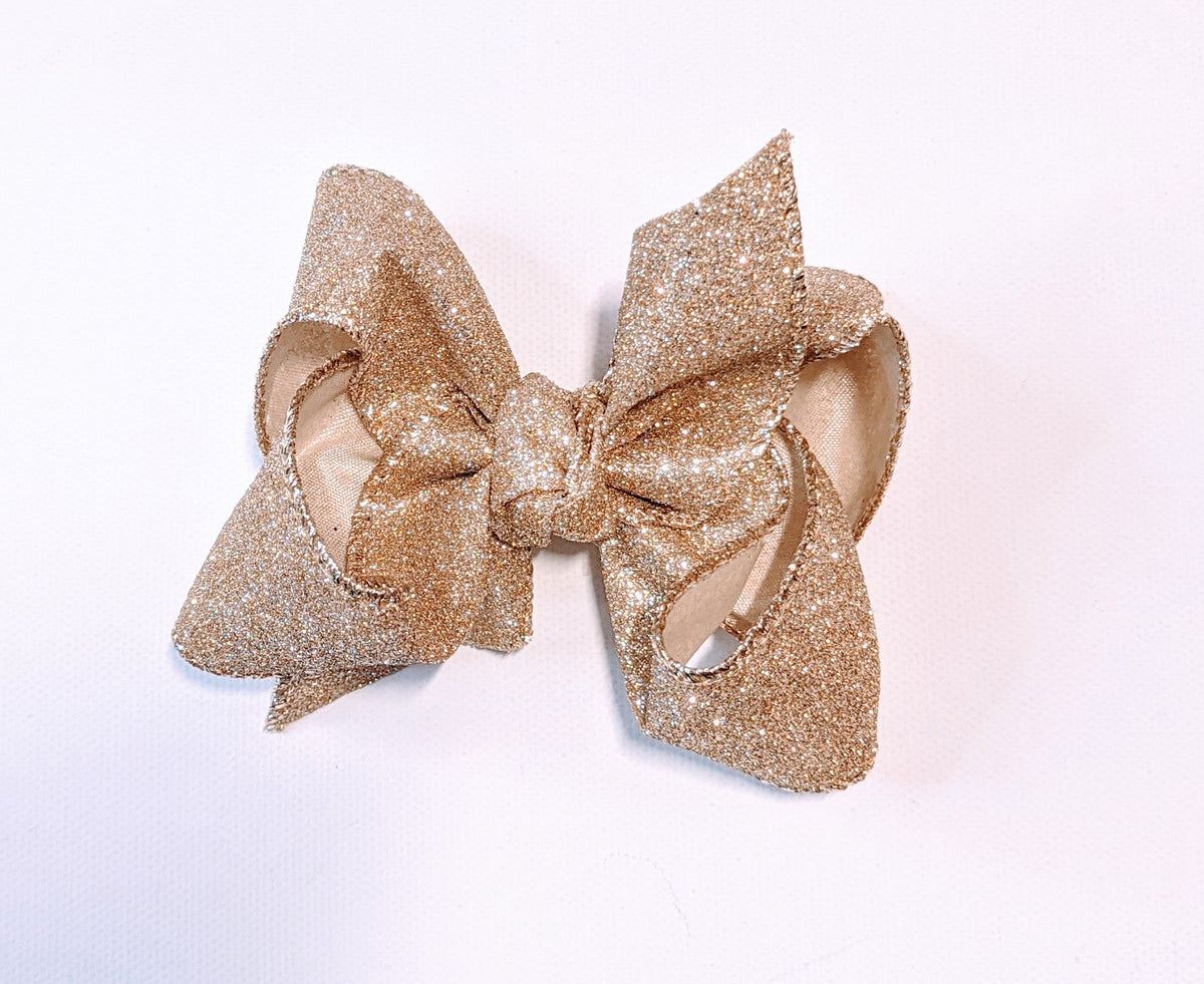 5.5"x2.5" XL Metallic Glitter Bow w/Aligator Clip