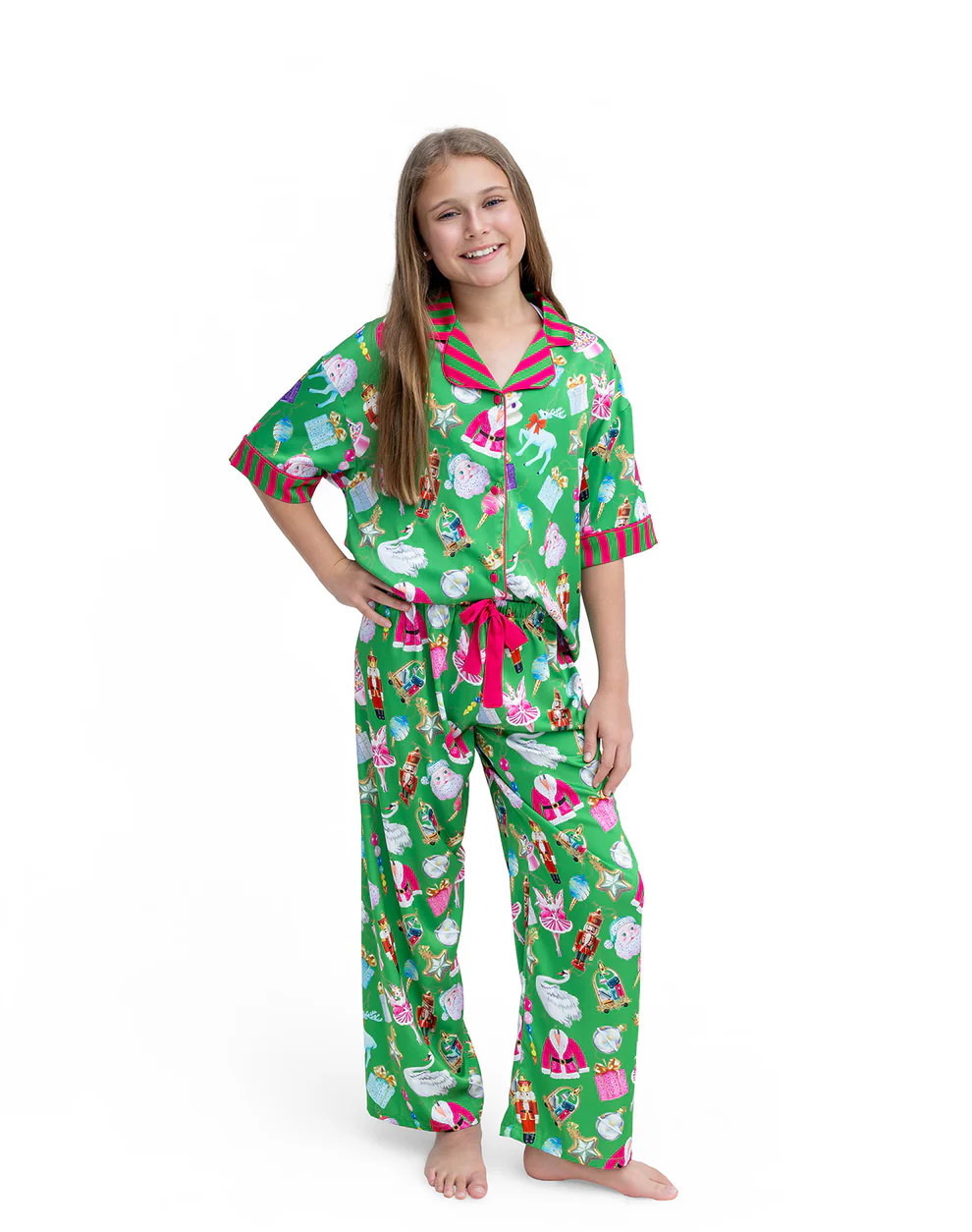 Holiday Baubles Silky S/S Pant Set
