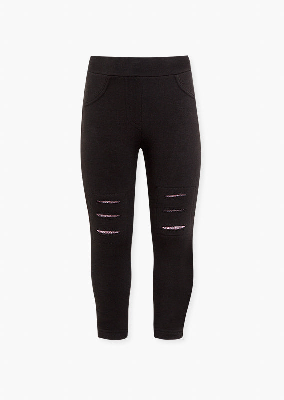 Leggings with Rips and Sequins