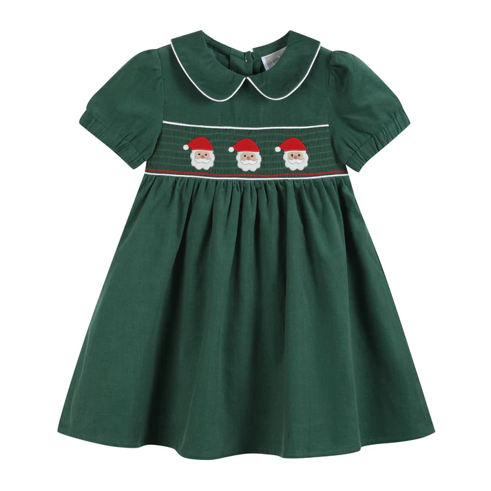 Corduroy Santa Smocked Dress