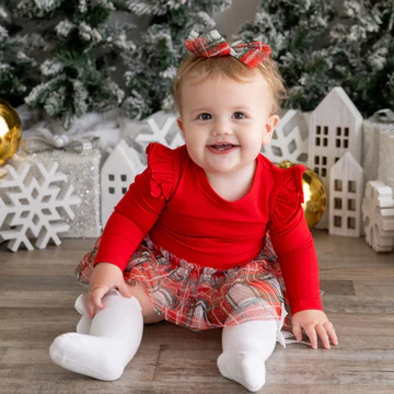 Baby & Toddler Christmas L/S Tutu Bodysuit