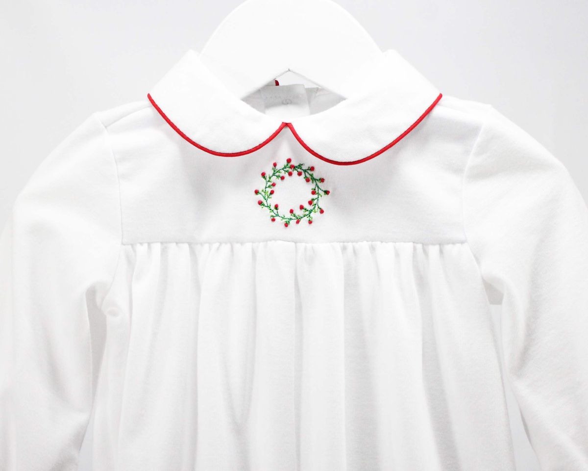 Christmas Wreath Boy Romper