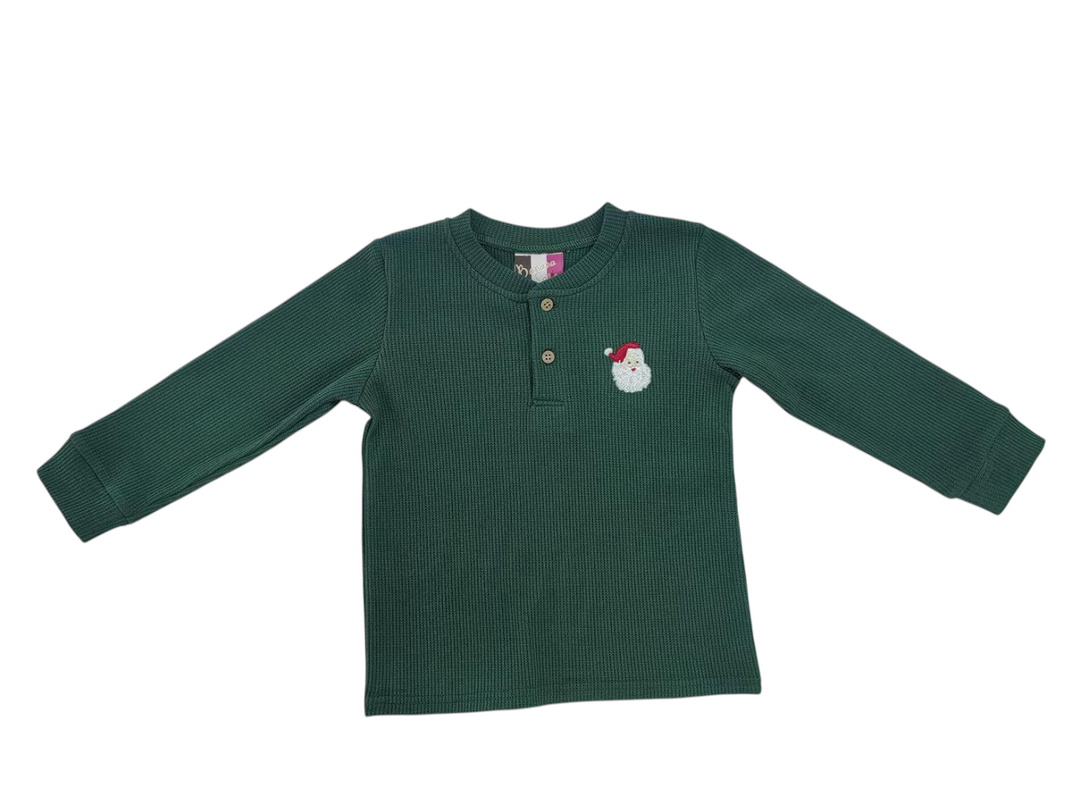 Boys L/S Waffle Knit  Santa