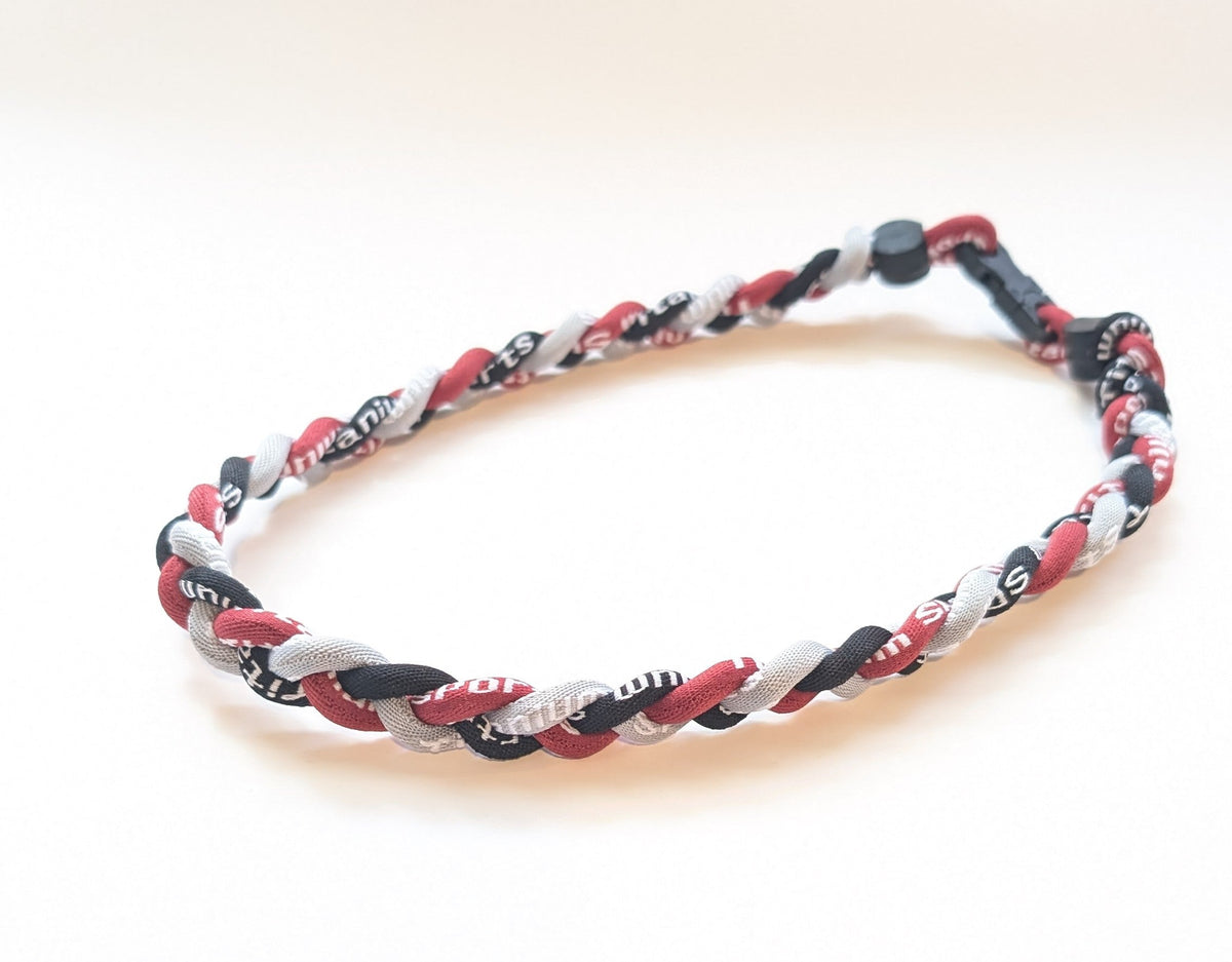 3 Rope Braided Tornado Titanium Sport Baseball 18" Necklace