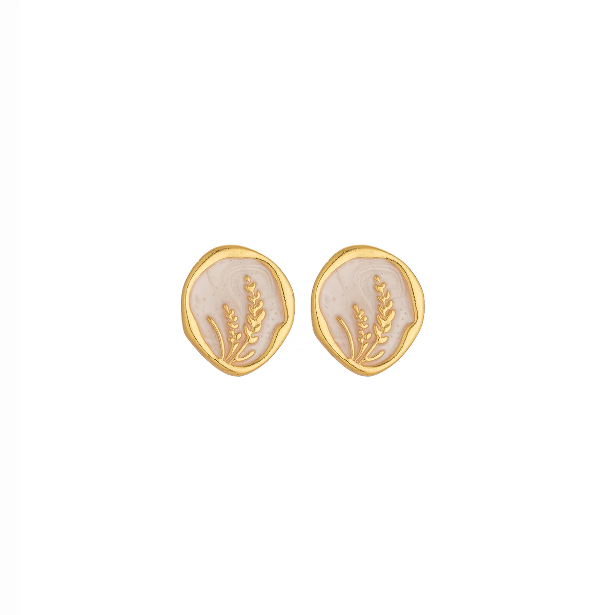 Grass Enamel Stud Earrings