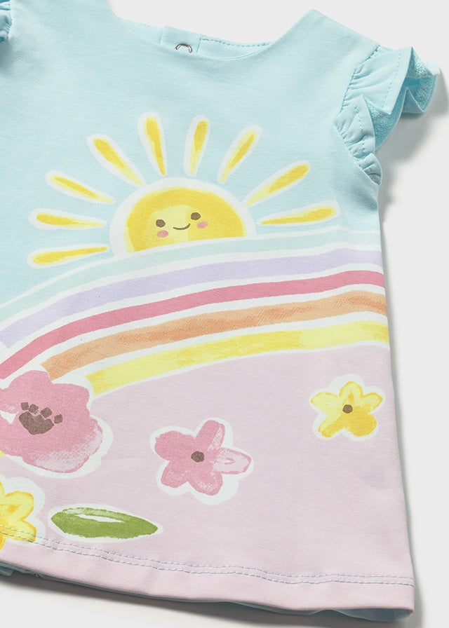 Baby Girl Cotton Sunshine and Rainbows S/S Dress