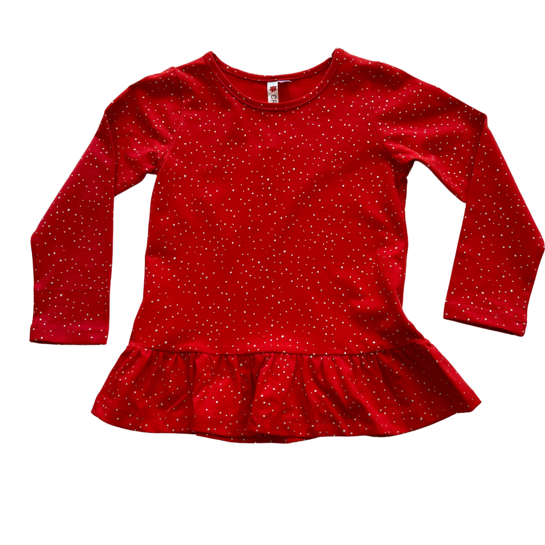Girl Peplum Shine L/S Top