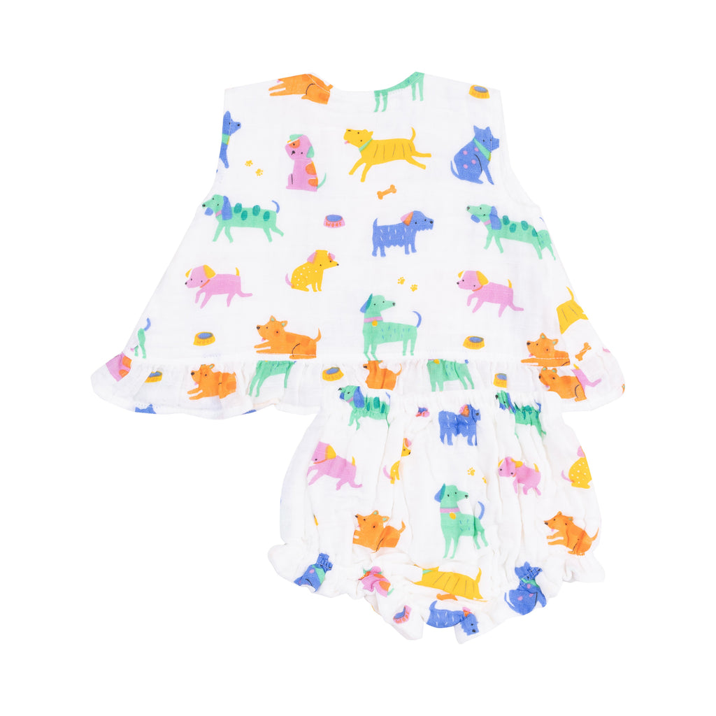 Girls Ruffle Back Top & Bloomer