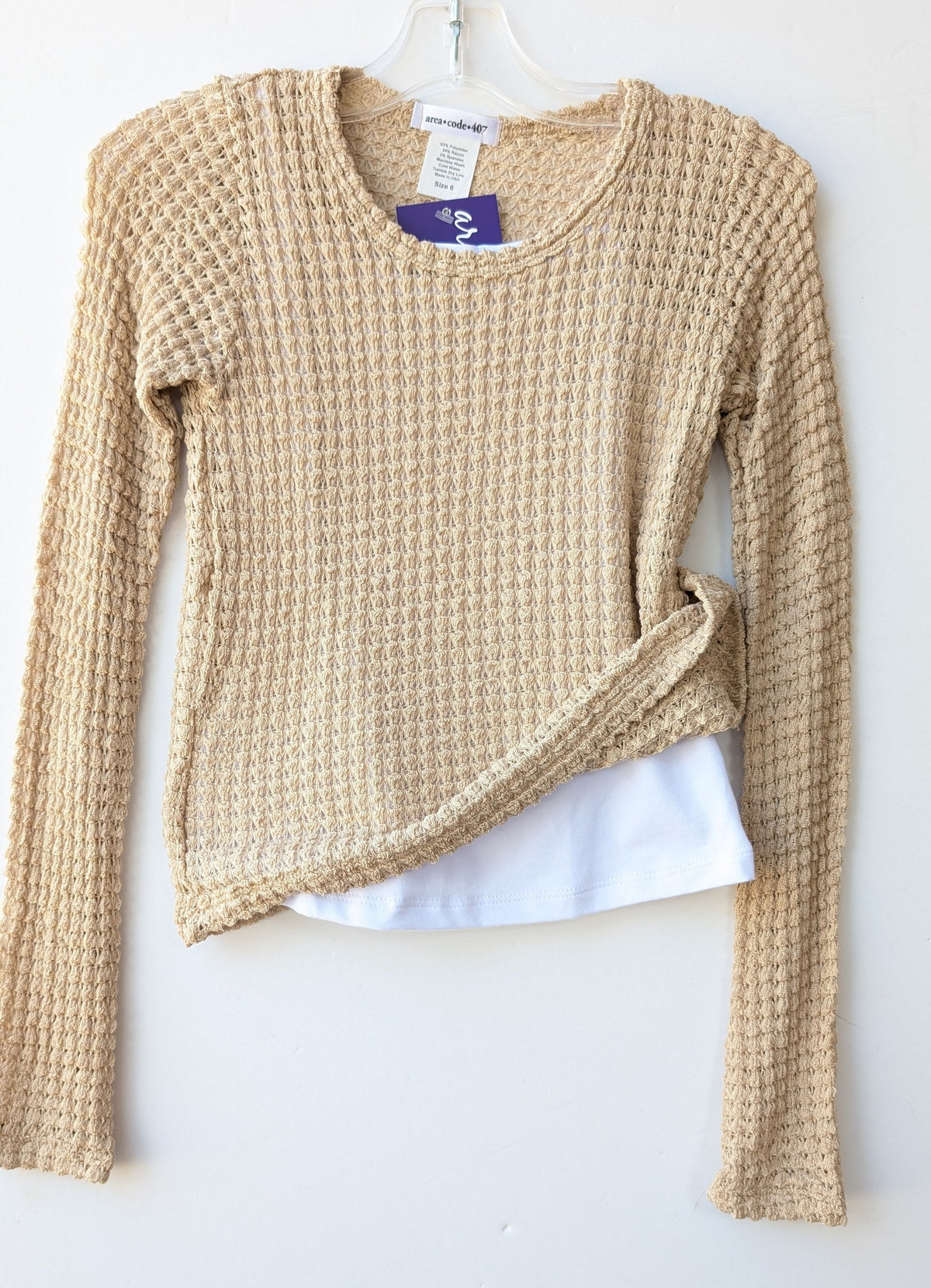 Tween & Junior L/S Loose Weave Fashion Top