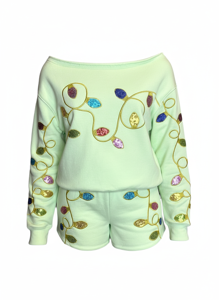 Teen Holiday Lights Sequin Pullover