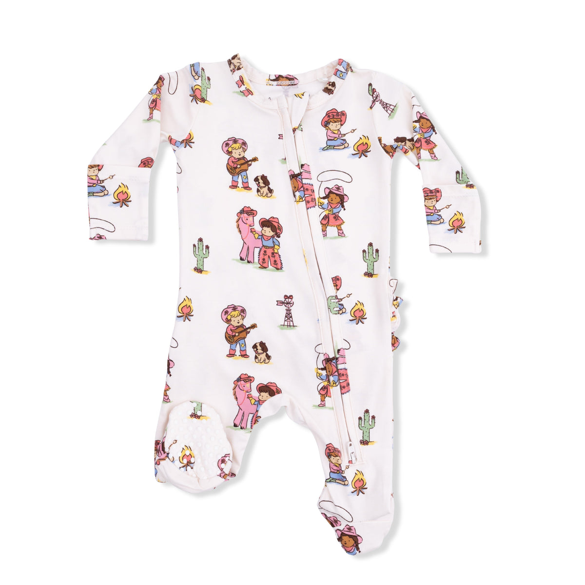 Baby Girl, Bamboo 2-Way Zipper Footie