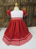 Short Sleeve Smocked Chistmas Dress