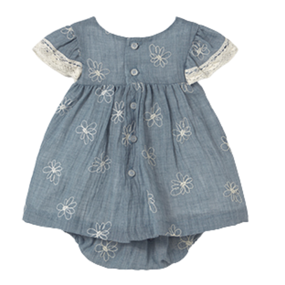 Baby Girl Embroidered Dress with Bloomers
