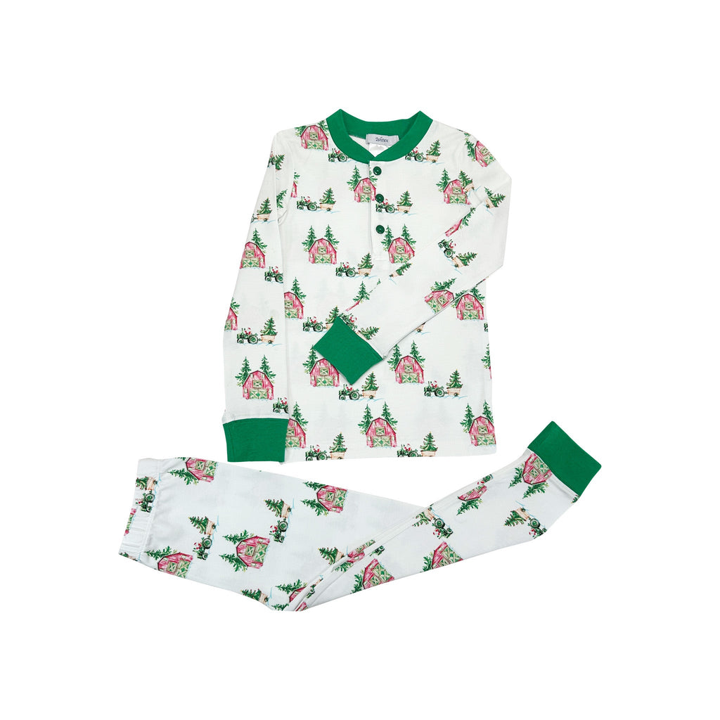 Boy's Christmas Tree Farm Pj Set