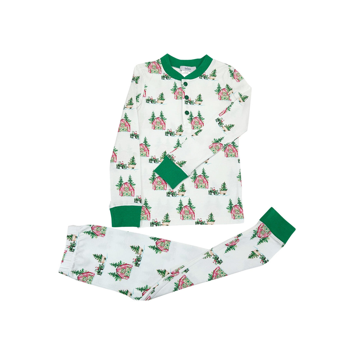 Boy's Christmas Tree Farm Pj Set