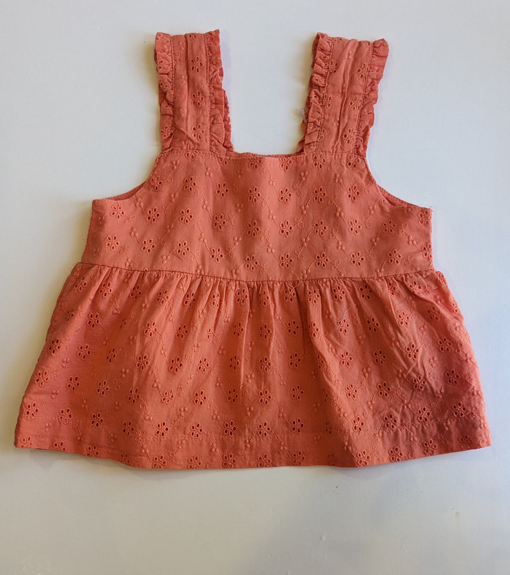 Girl Eyelet Sleeveless Top