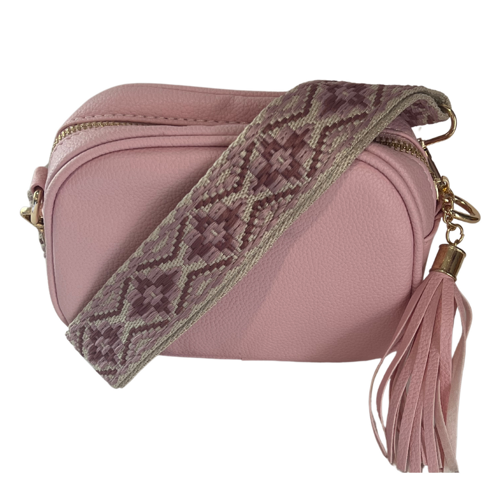 Faux Leather Wide Strap Bag