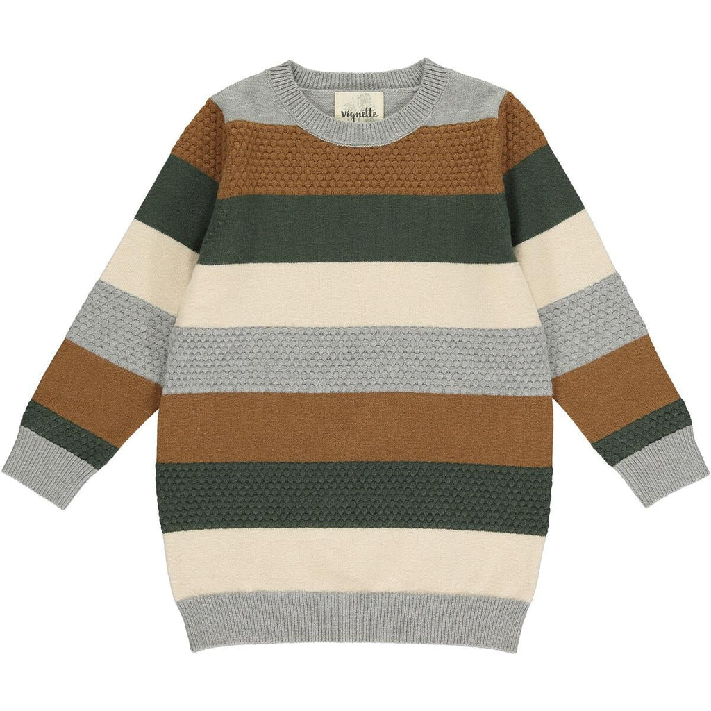 Girl L/S Striped Large Striped Sweater