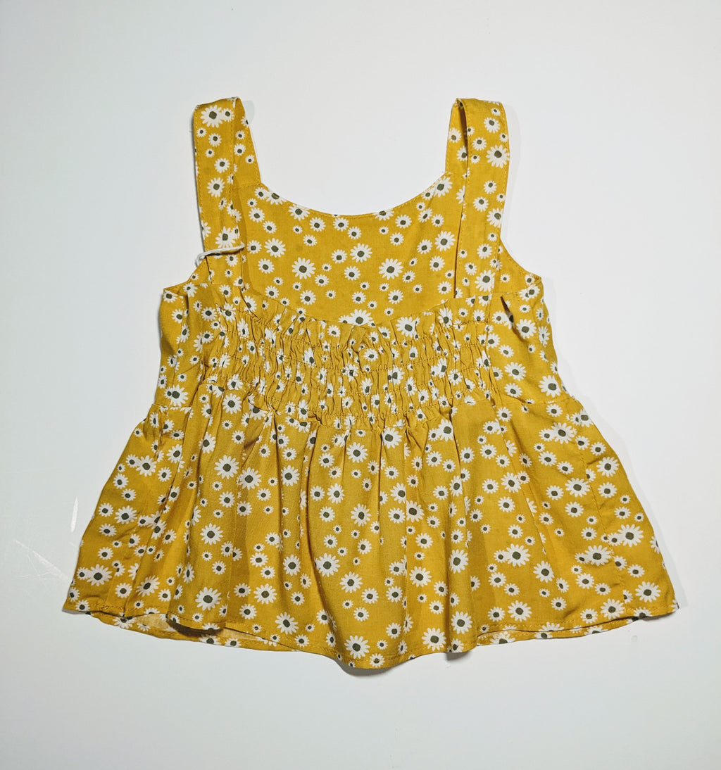 Girl Daisy Strap Peplum Top