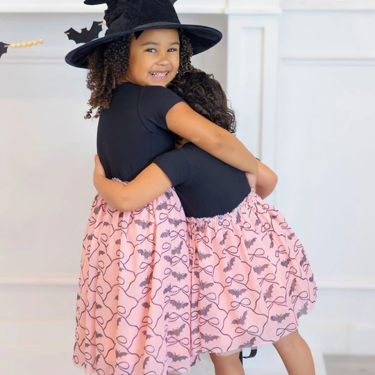 Bat/Bows Halloween S/S Tutu Dress