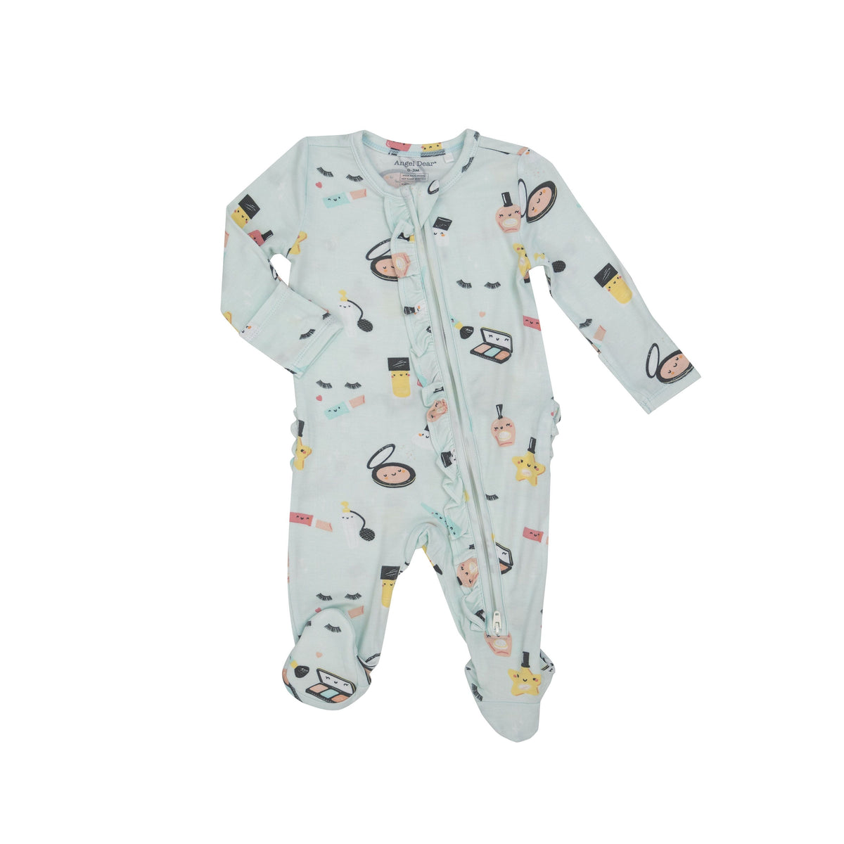 Baby Girl 2 Way Ruffled Back Zipper Footie Pj