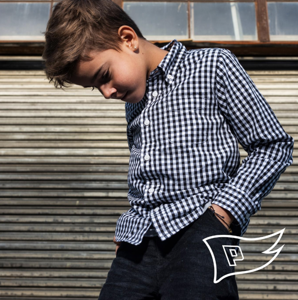 Boys Button Down   L/S Checked Shirt