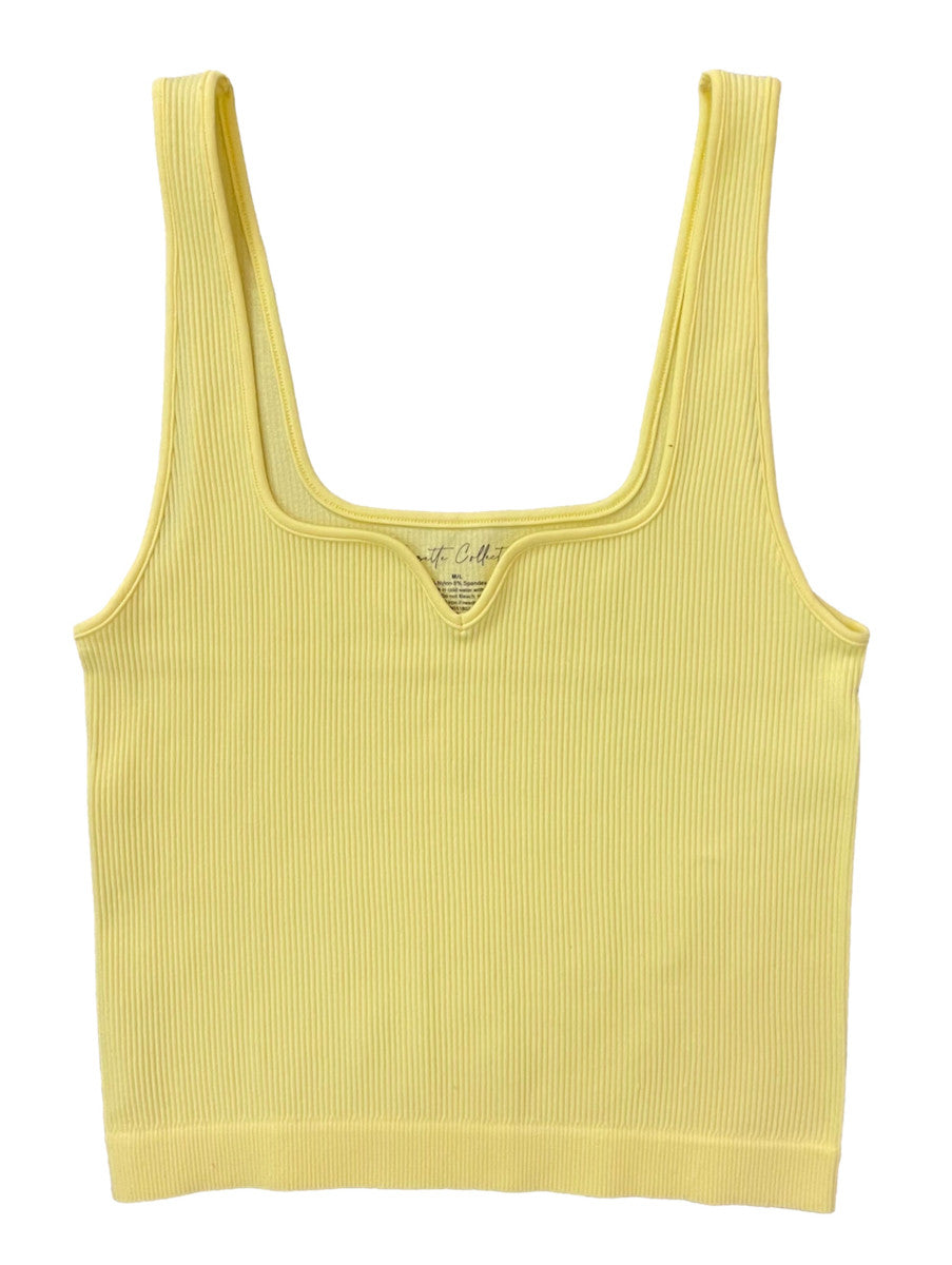 Young Contemporary Seamless Rib Mini V-Neck Tank